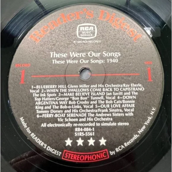 Those Were Our Songs The Early 40s Readers Digest RCA 7 LP Record Box Set